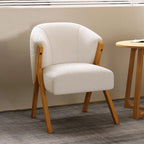 Fauteuil d'appoint en tissu gris glamour avec pieds en bois pour salon