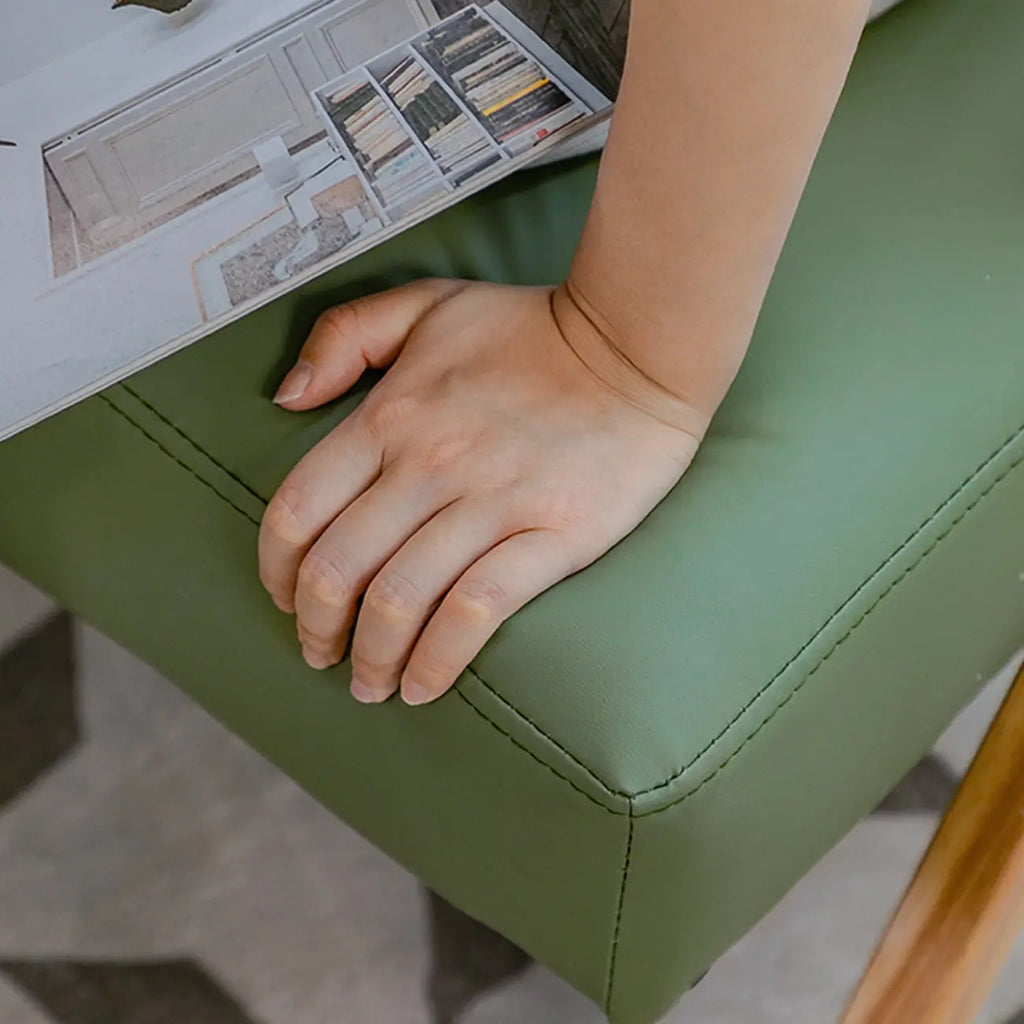 Fauteuil d'appoint en tissu gris glamour avec pieds en bois pour salon