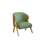 Fauteuil d'appoint en tissu gris glamour avec pieds en bois pour salon