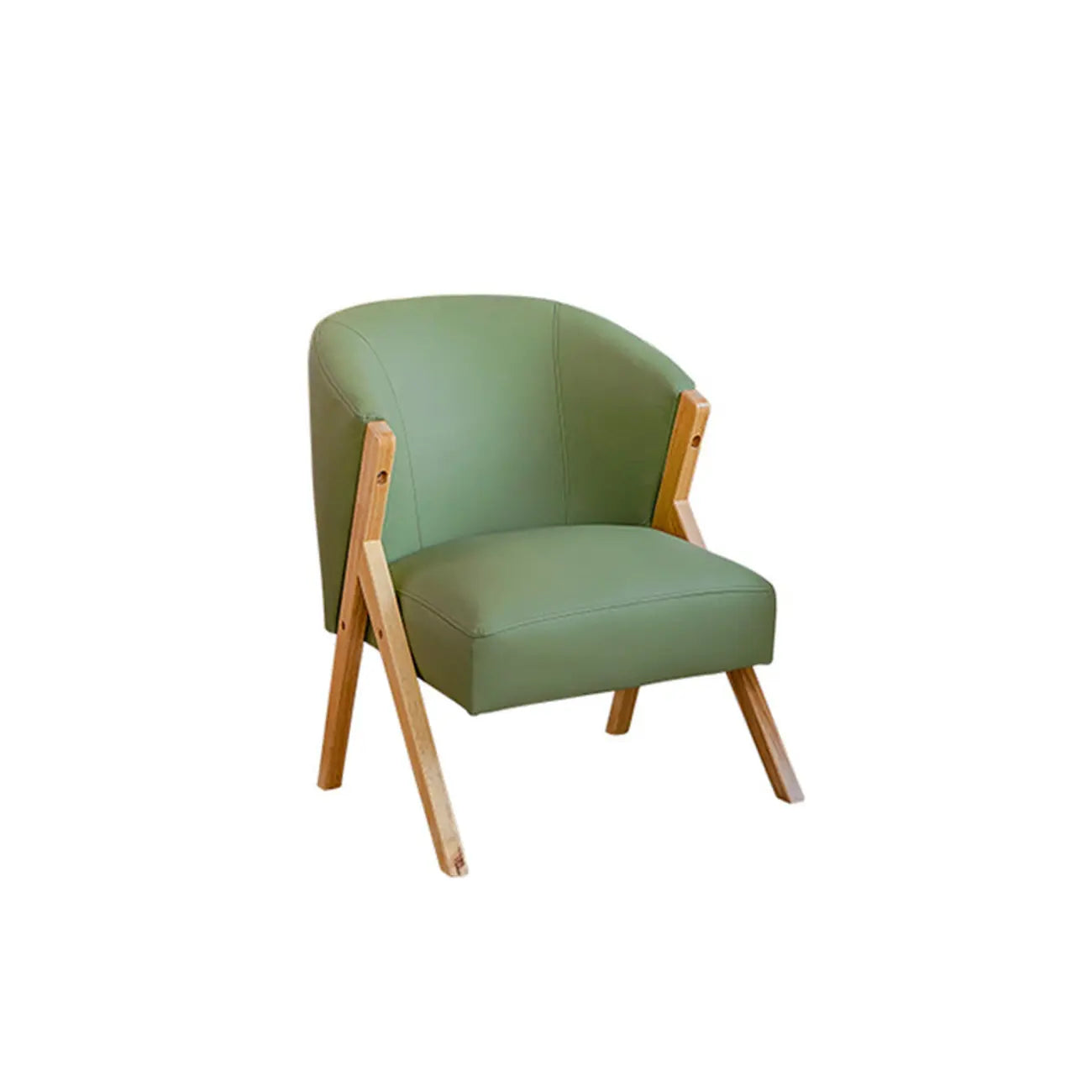 Fauteuil d'appoint en tissu gris glamour avec pieds en bois pour salon