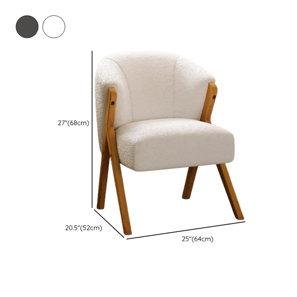 Fauteuil d'appoint en tissu gris glamour avec pieds en bois pour salon