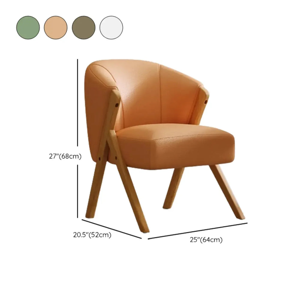 Fauteuil d'appoint en tissu gris glamour avec pieds en bois pour salon