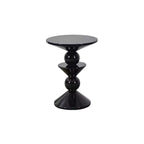 Table d'appoint ronde et colorée en fibre de verre empilée