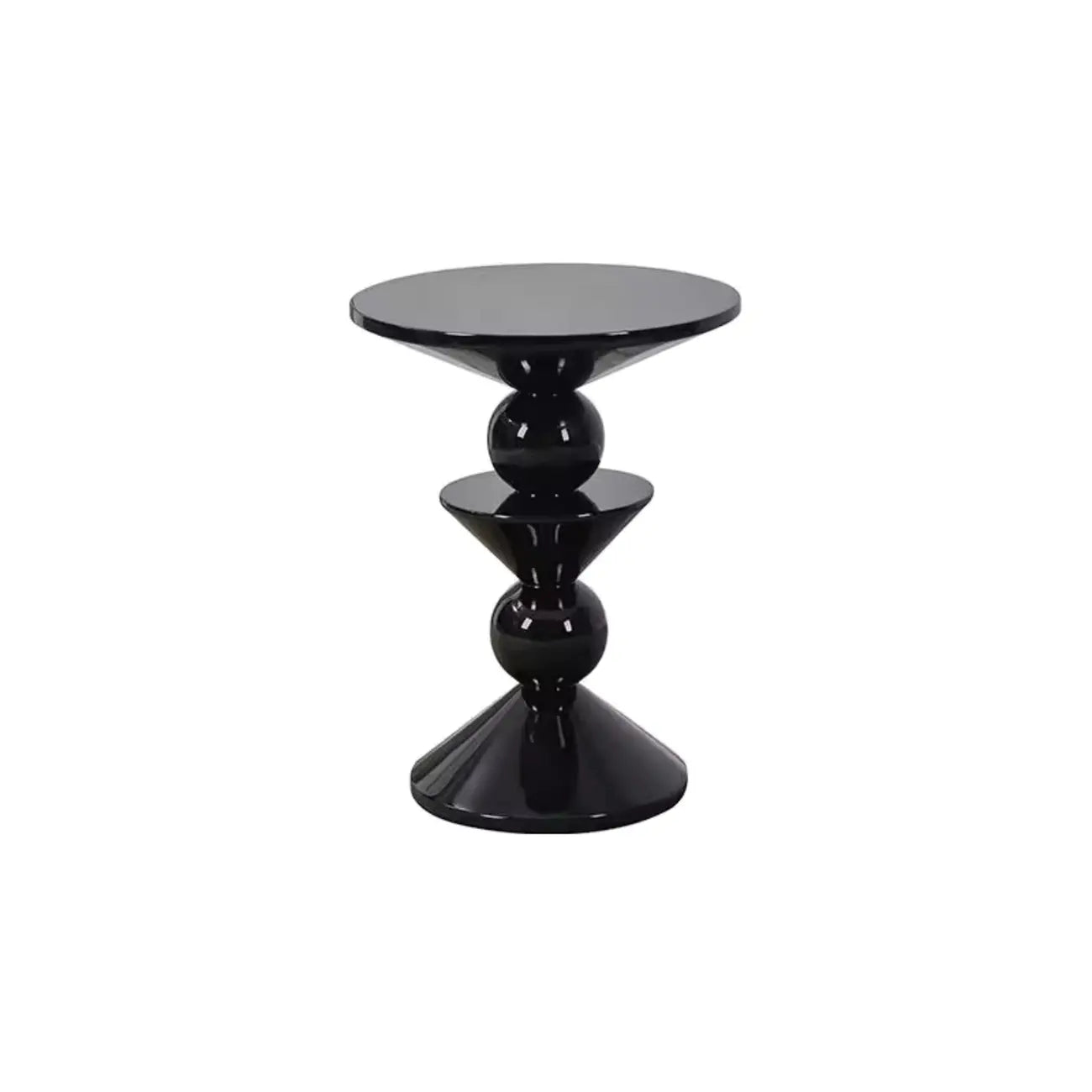 Table d'appoint ronde et colorée en fibre de verre empilée