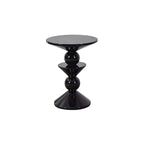 Table d'appoint ronde et colorée en fibre de verre empilée