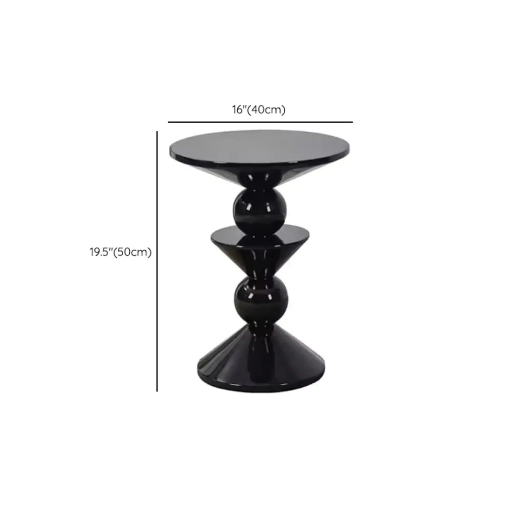 Table d'appoint ronde et colorée en fibre de verre empilée