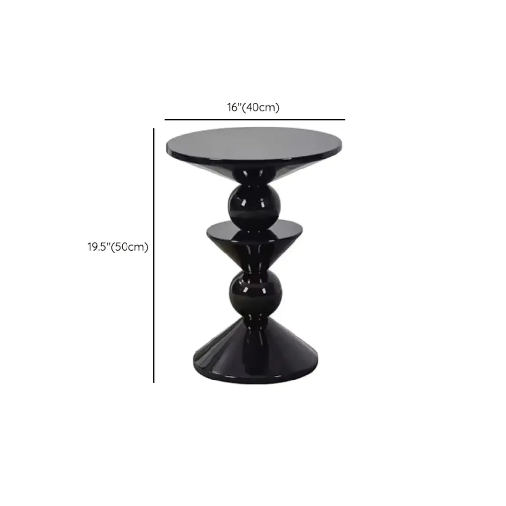 Table d'appoint ronde et colorée en fibre de verre empilée