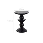 Table d'appoint ronde et colorée en fibre de verre empilée