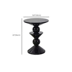 Table d'appoint ronde et colorée en fibre de verre empilée