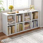 Bibliothèque rectangulaire horizontale en bois naturel à plusieurs cubes
