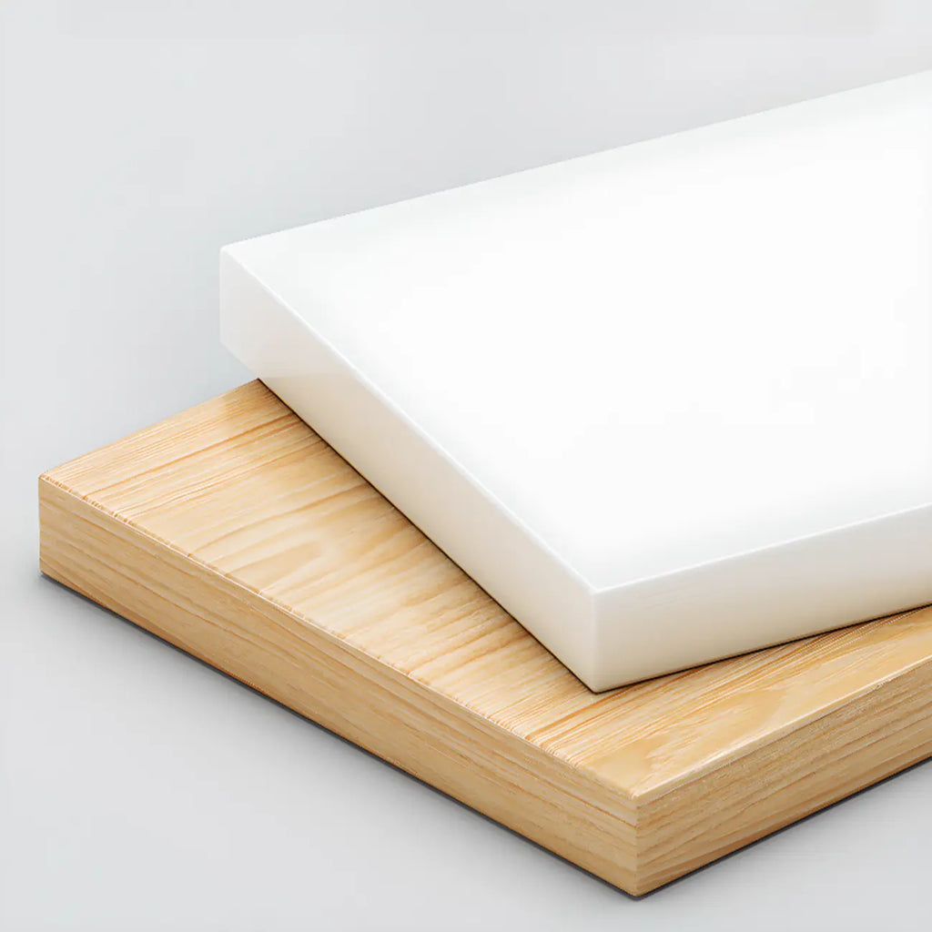 Bibliothèque rectangulaire horizontale en bois naturel à plusieurs cubes