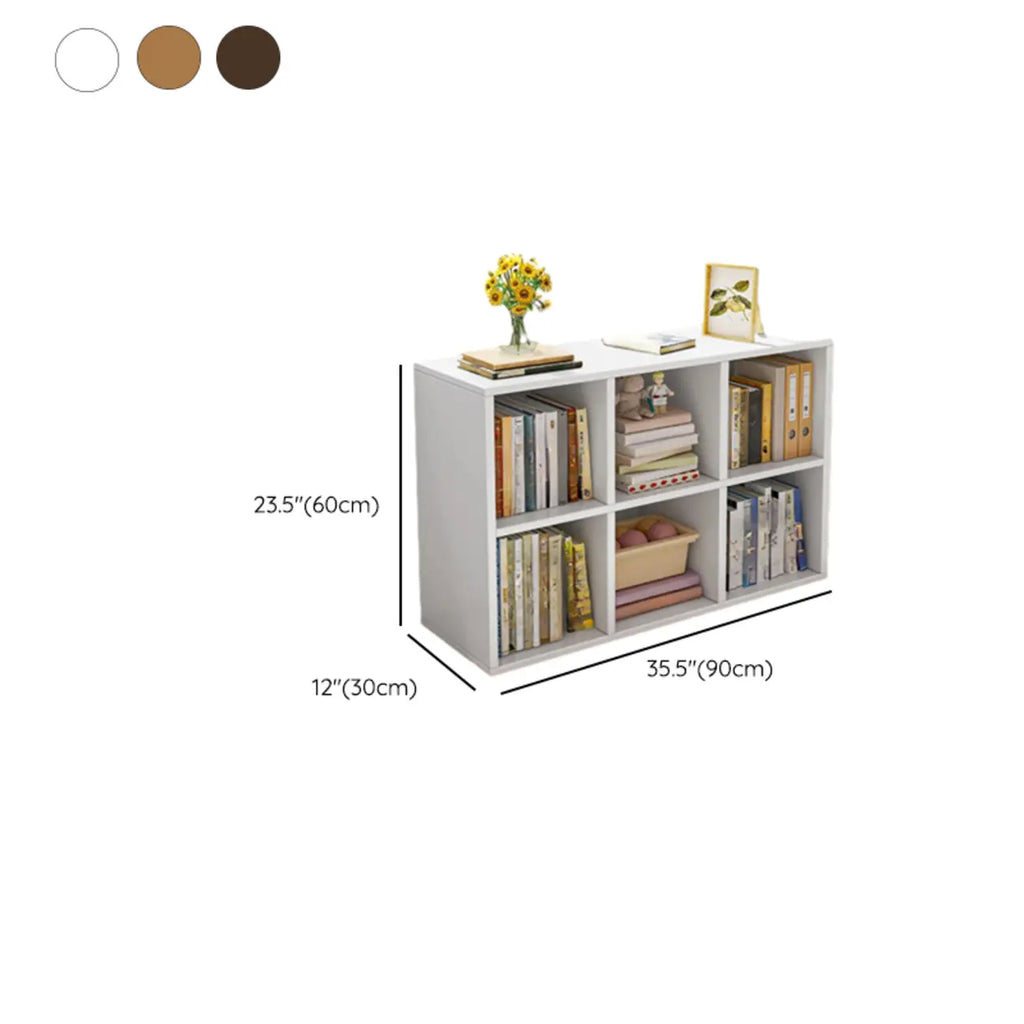 Bibliothèque rectangulaire horizontale en bois naturel à plusieurs cubes