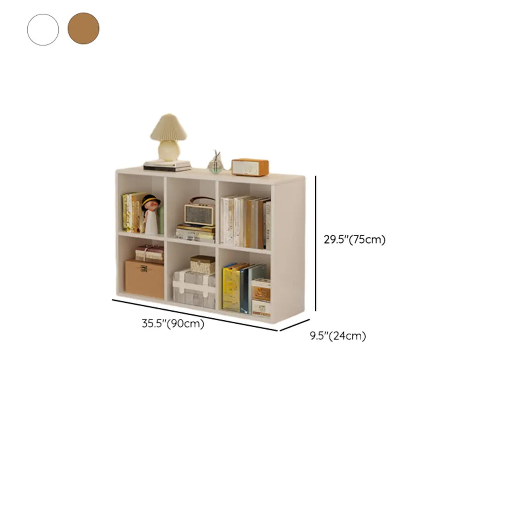 Bibliothèque rectangulaire horizontale en bois naturel à plusieurs cubes