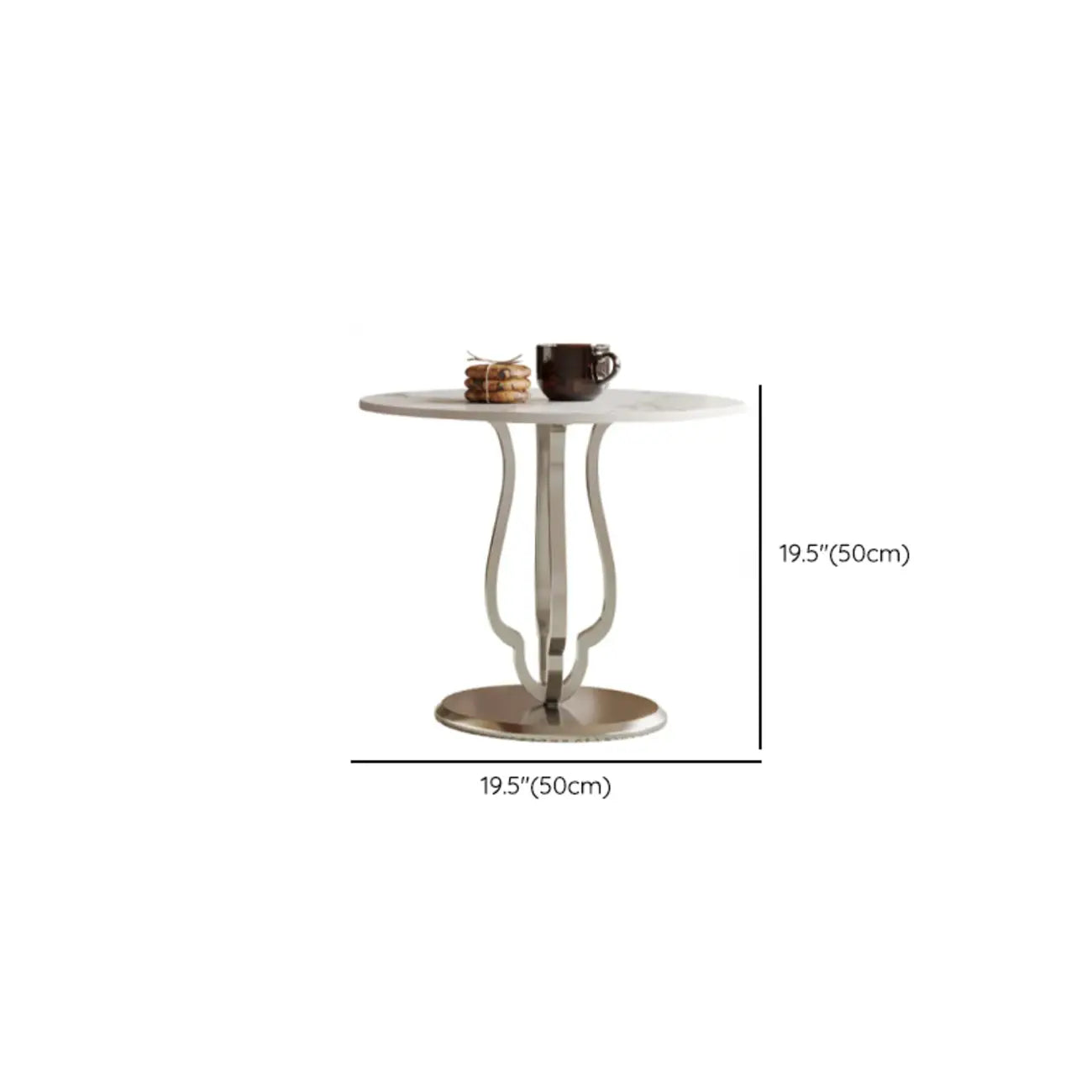 Table basse ronde gigogne avec piètement en métal et tiroirs en bois brun