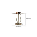Table basse ronde gigogne avec piètement en métal et tiroirs en bois brun