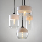 Suspension géométrique minimaliste en verre transparent pour la cuisine