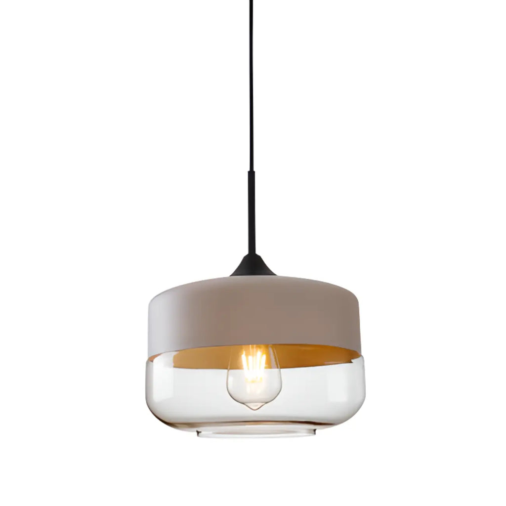 Suspension géométrique minimaliste en verre transparent pour la cuisine