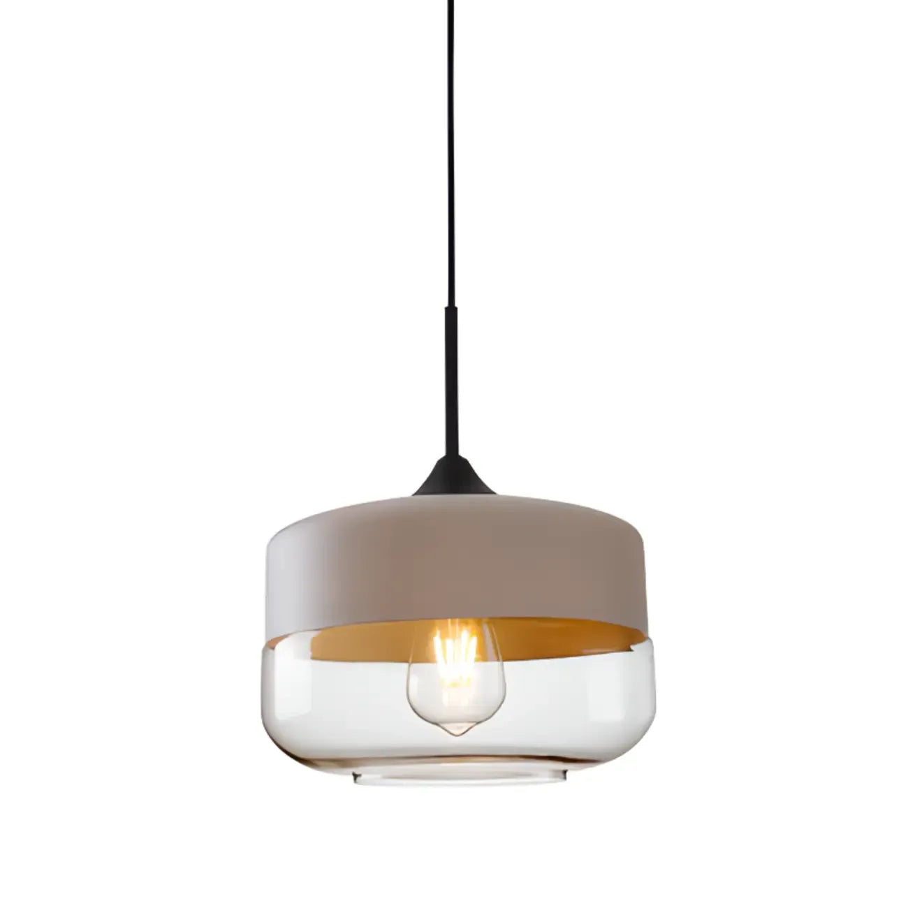 Suspension géométrique minimaliste en verre transparent pour la cuisine