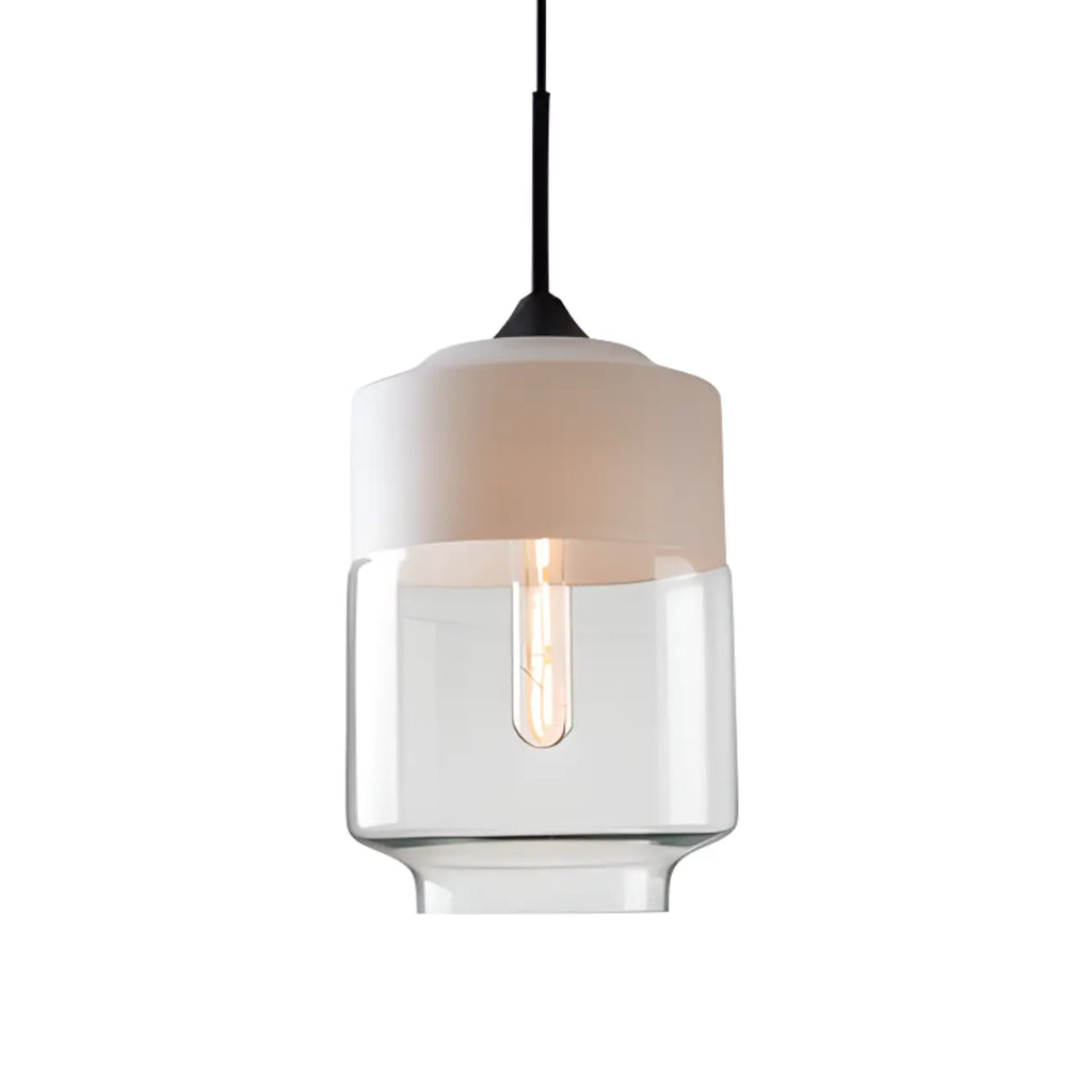 Suspension géométrique minimaliste en verre transparent pour la cuisine