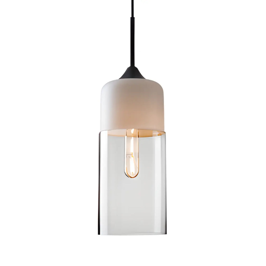 Suspension géométrique minimaliste en verre transparent pour la cuisine