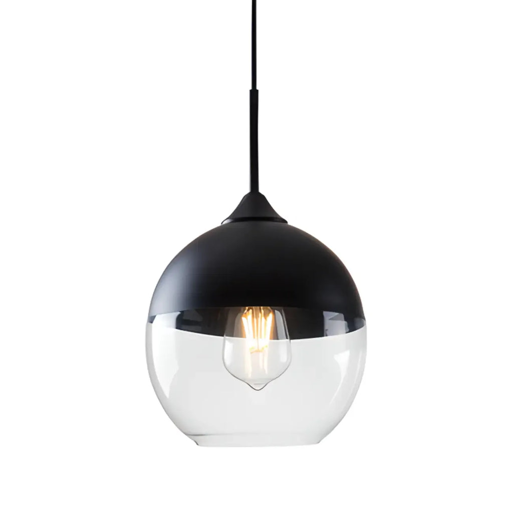 Suspension géométrique minimaliste en verre transparent pour la cuisine