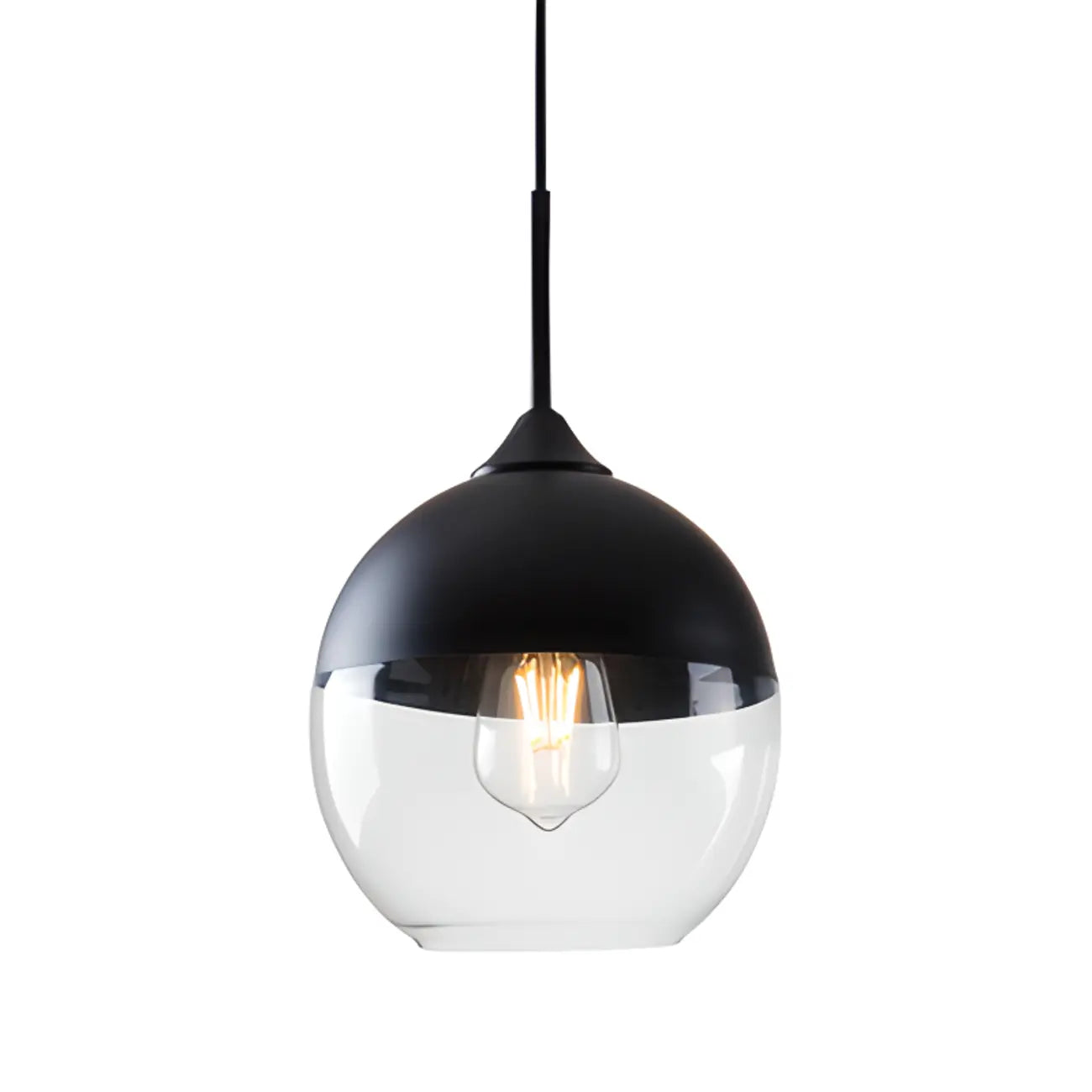 Suspension géométrique minimaliste en verre transparent pour la cuisine