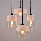 Suspension géométrique minimaliste en verre transparent pour la cuisine