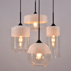 Suspension géométrique minimaliste en verre transparent pour la cuisine