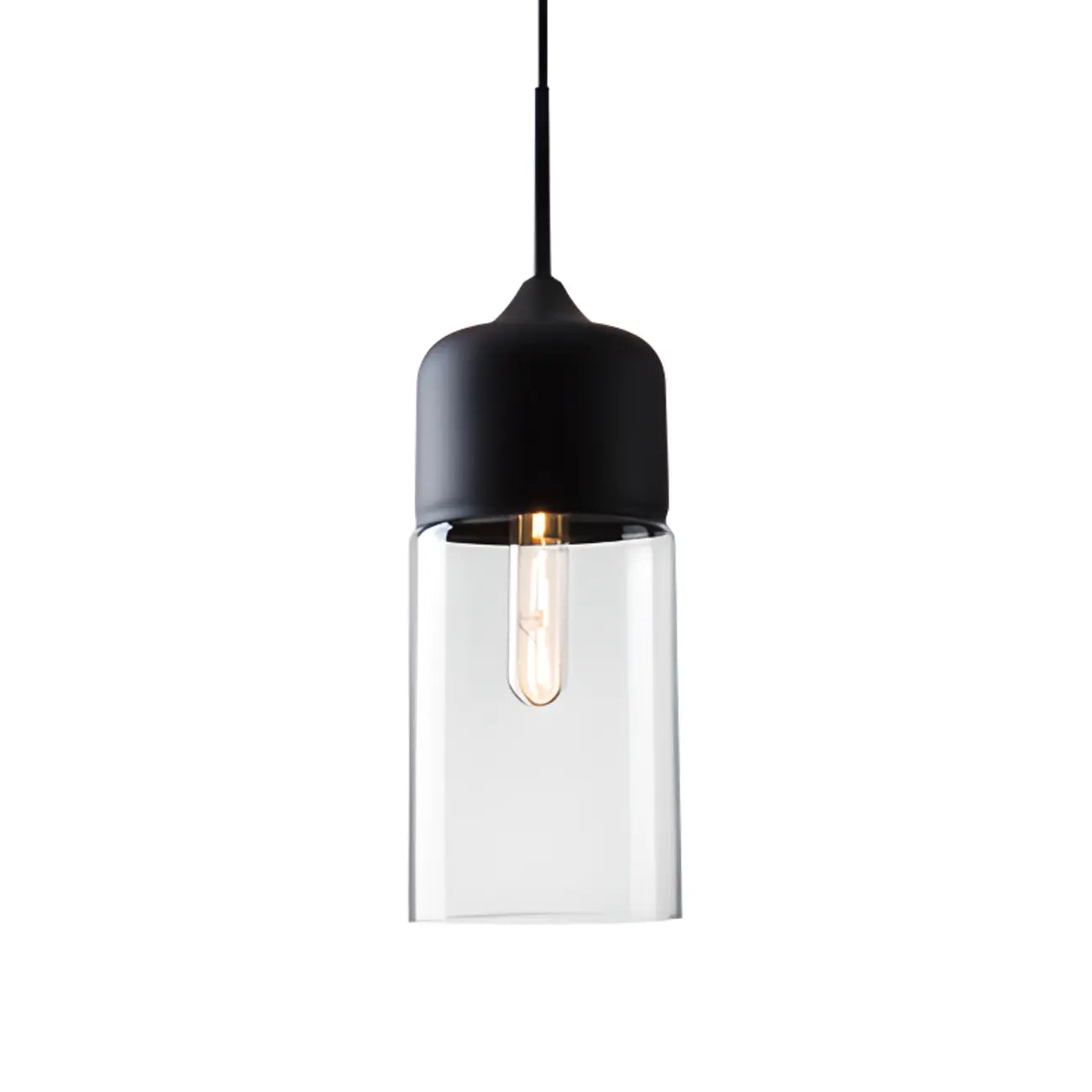 Suspension géométrique minimaliste en verre transparent pour la cuisine