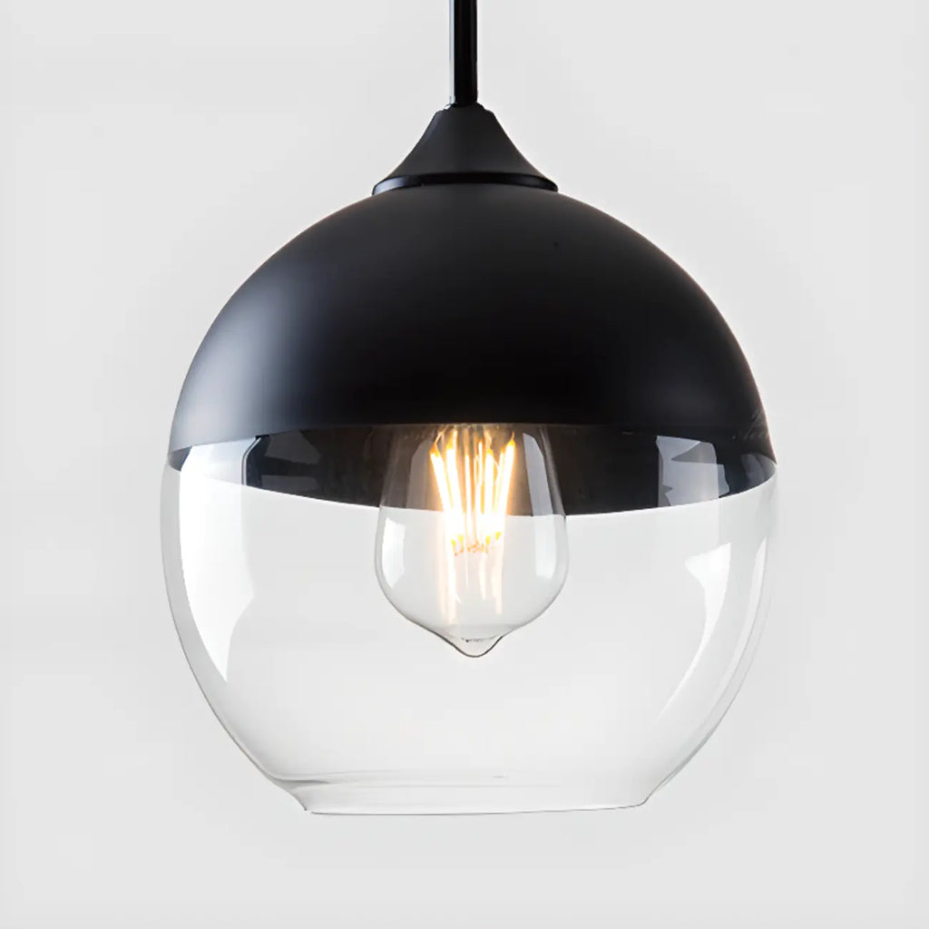 Suspension géométrique minimaliste en verre transparent pour la cuisine