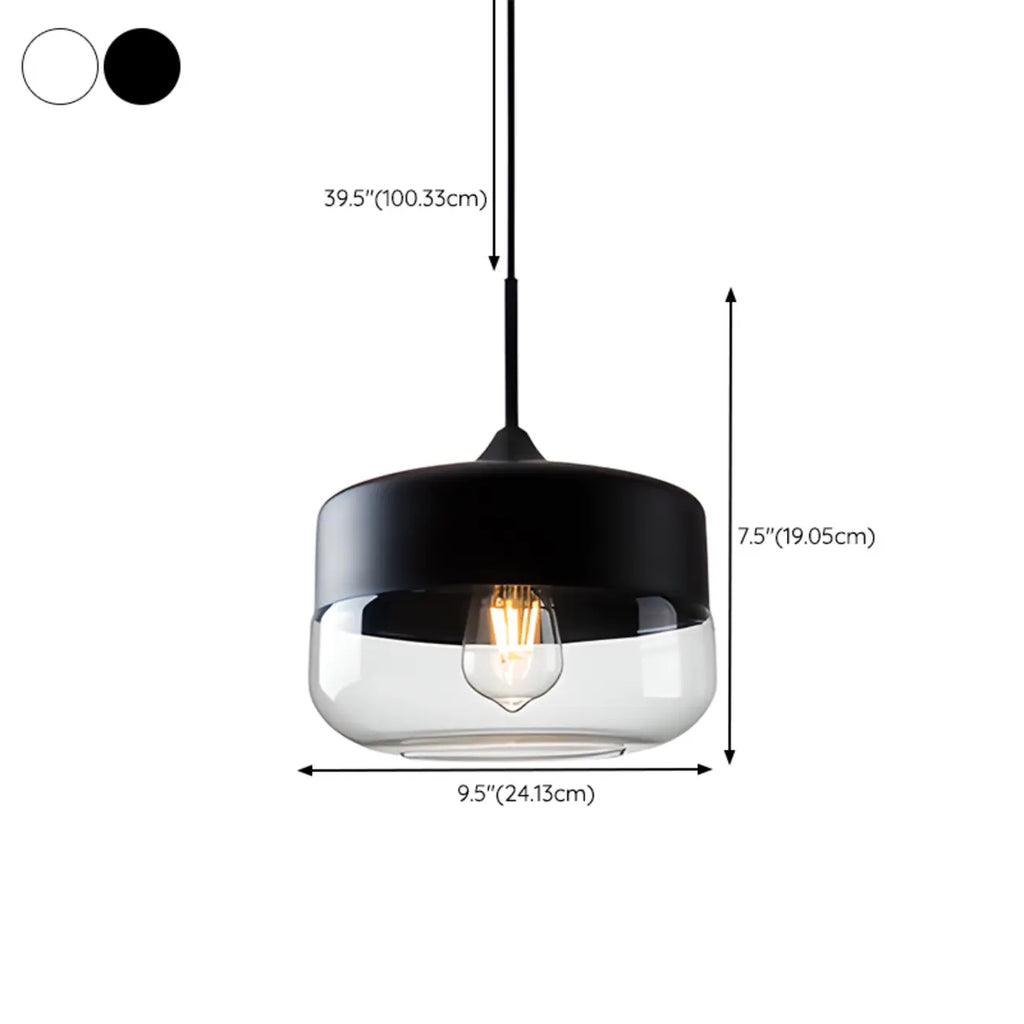 Suspension géométrique minimaliste en verre transparent pour la cuisine