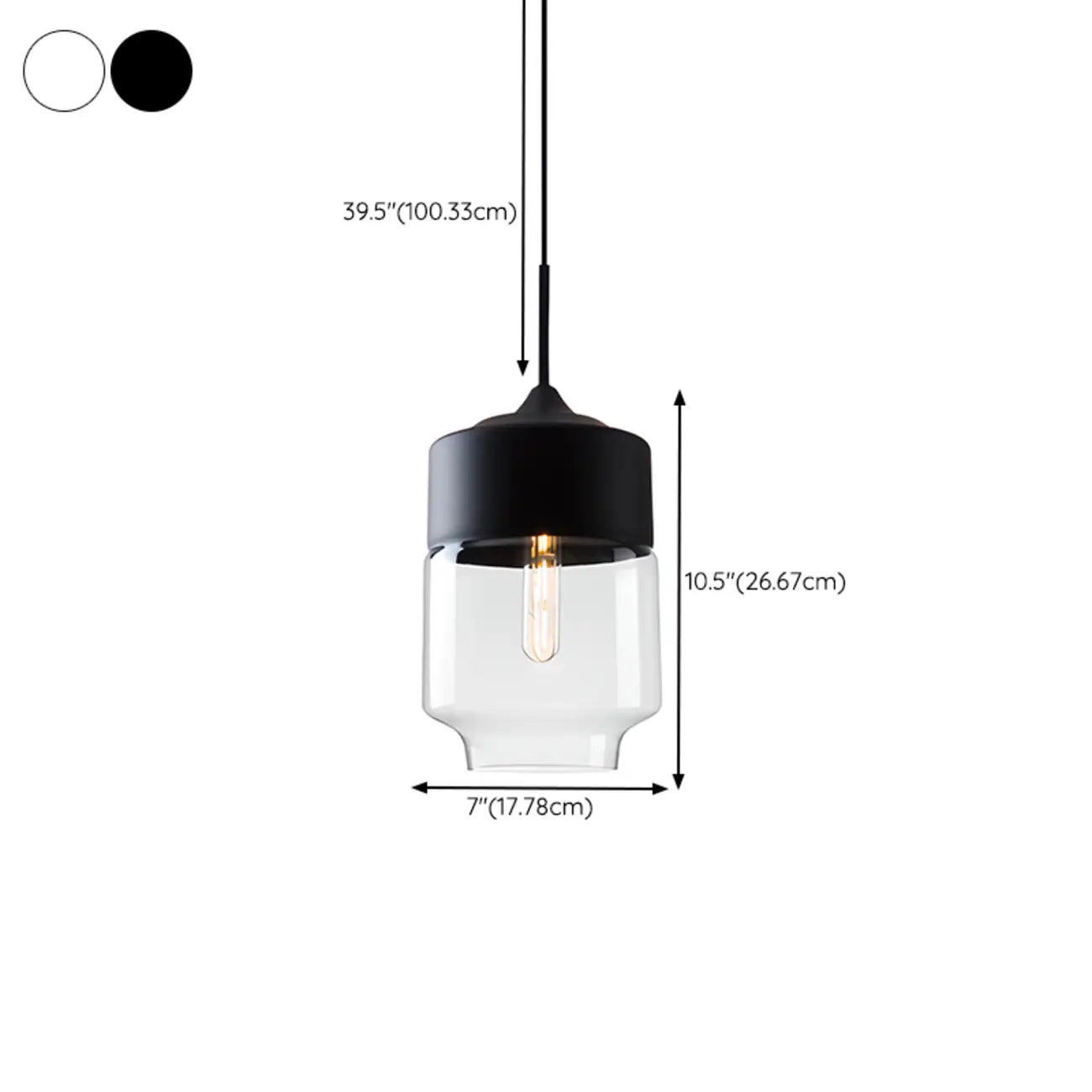 Suspension géométrique minimaliste en verre transparent pour la cuisine