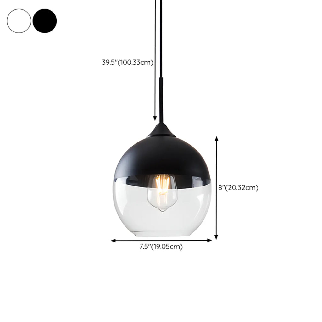 Suspension géométrique minimaliste en verre transparent pour la cuisine