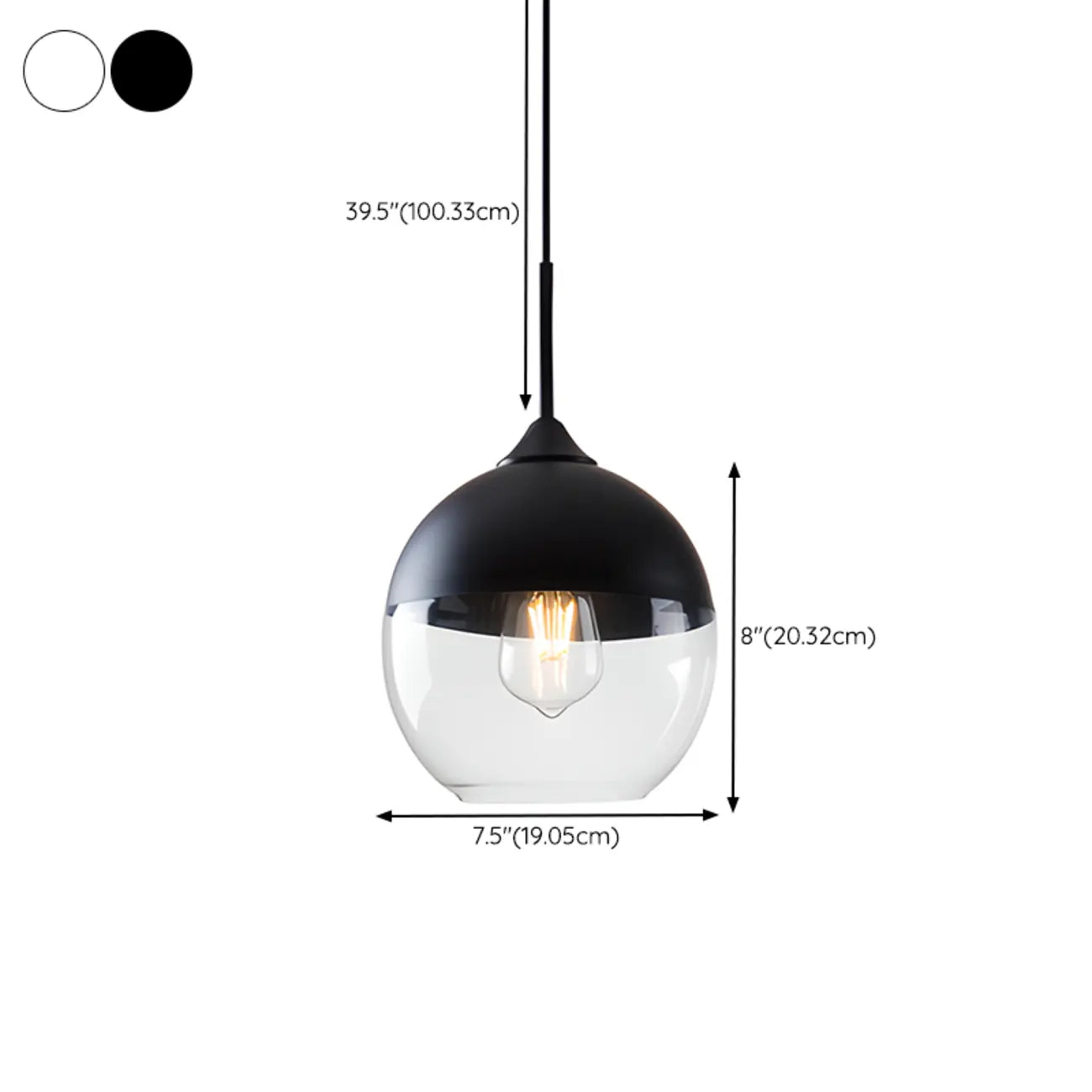 Suspension géométrique minimaliste en verre transparent pour la cuisine