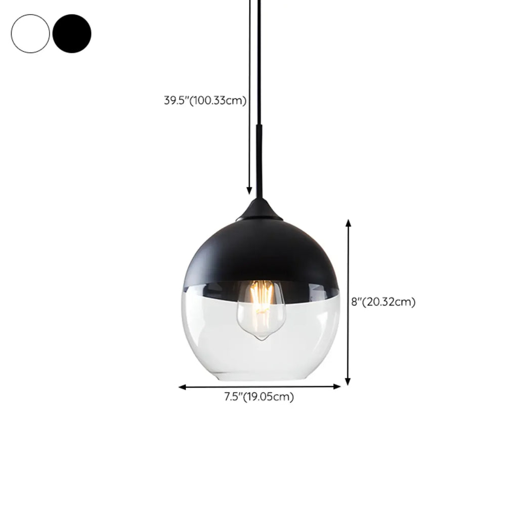 Suspension géométrique minimaliste en verre transparent pour la cuisine