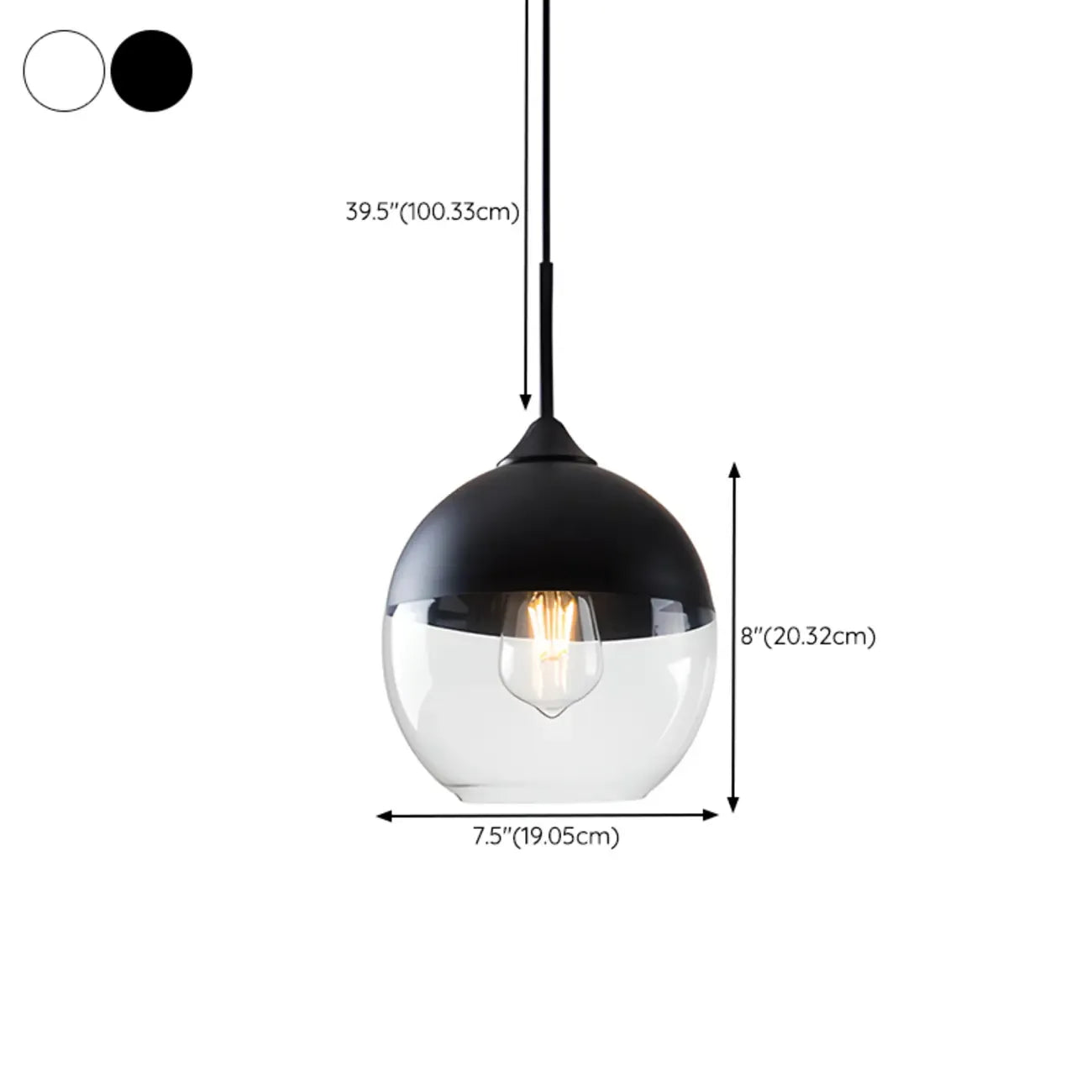 Suspension géométrique minimaliste en verre transparent pour la cuisine