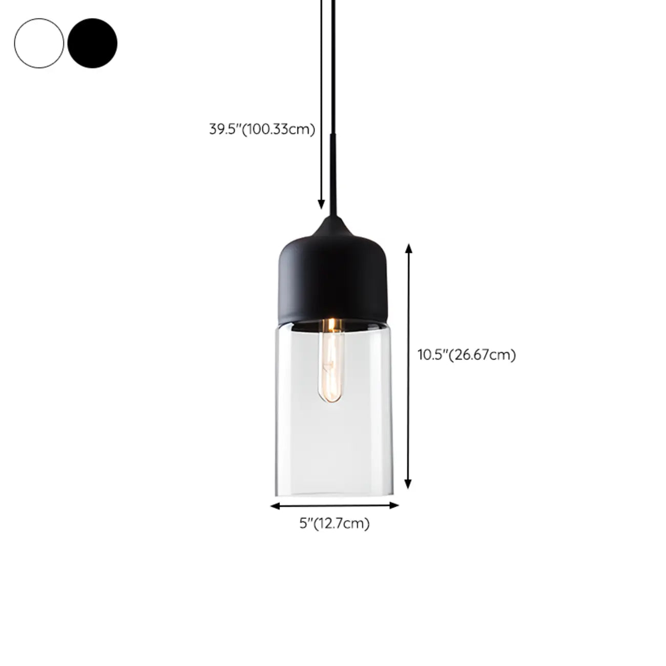 Suspension géométrique minimaliste en verre transparent pour la cuisine