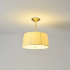 Plafonnier semi-encastré minimaliste colonial blanc tambour doré