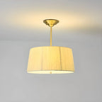 Plafonnier semi-encastré minimaliste colonial blanc tambour doré