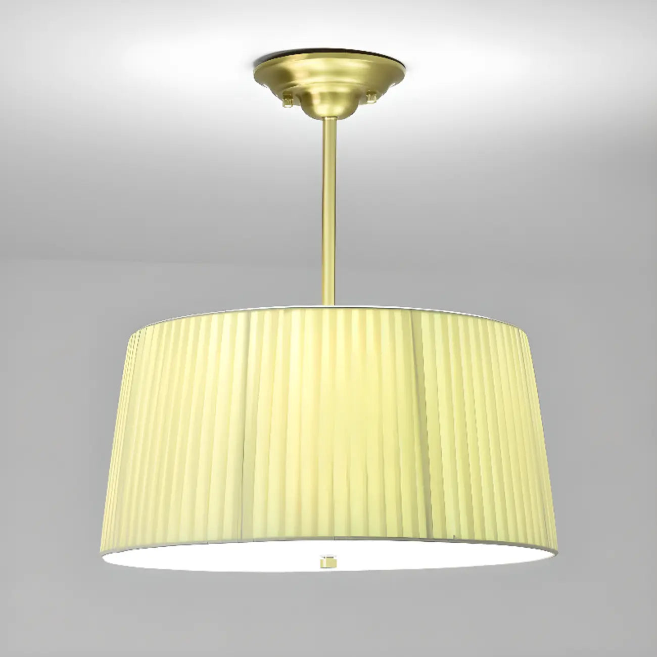 Plafonnier semi-encastré minimaliste colonial blanc tambour doré