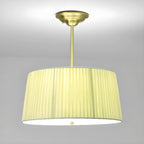 Plafonnier semi-encastré minimaliste colonial blanc tambour doré
