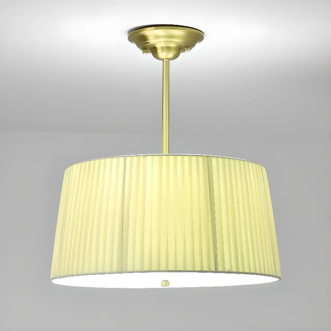 Plafonnier semi-encastré minimaliste colonial blanc tambour doré