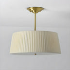 Plafonnier semi-encastré minimaliste colonial blanc tambour doré
