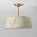 Plafonnier semi-encastré minimaliste colonial blanc tambour doré