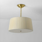 Plafonnier semi-encastré minimaliste colonial blanc tambour doré