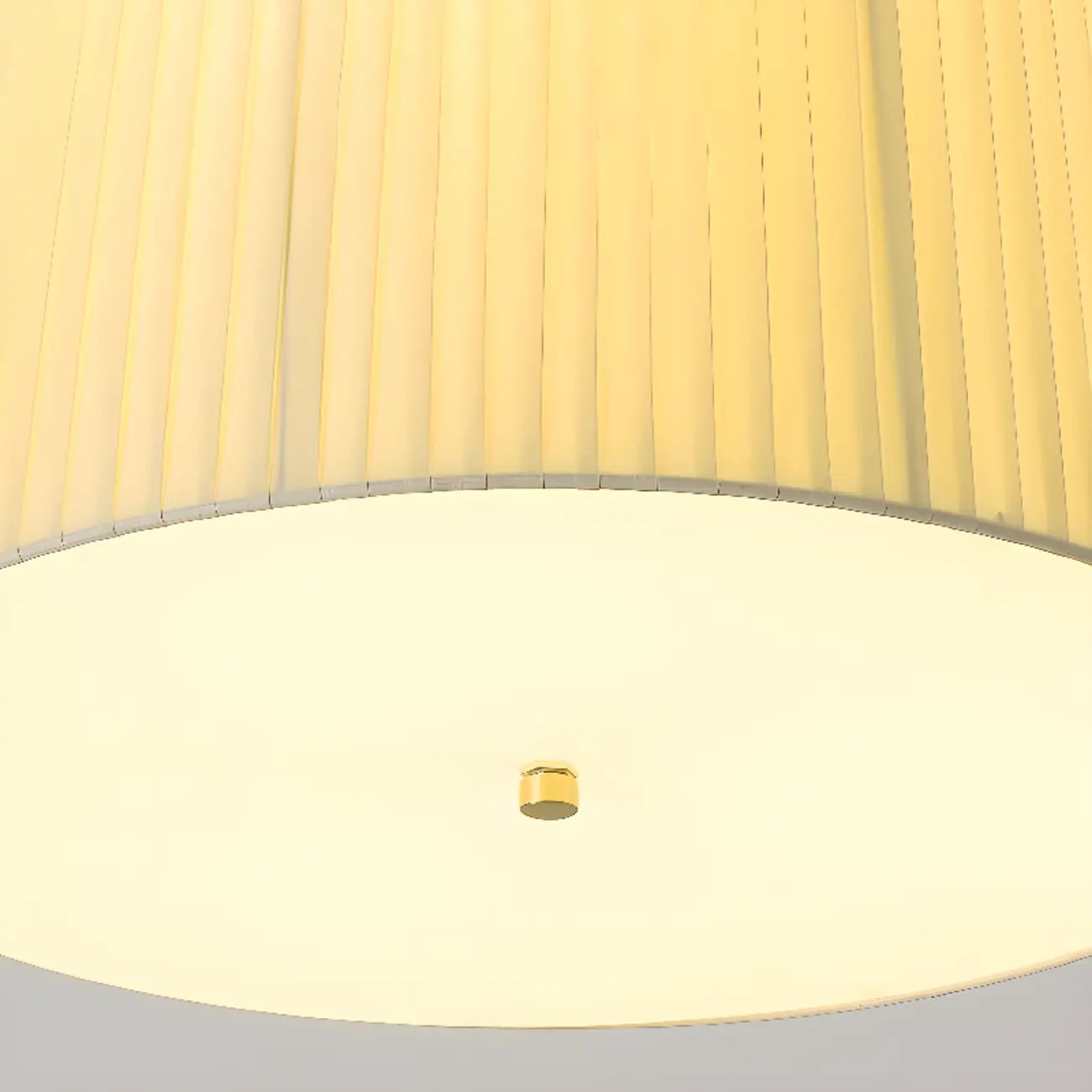 Plafonnier semi-encastré minimaliste colonial blanc tambour doré
