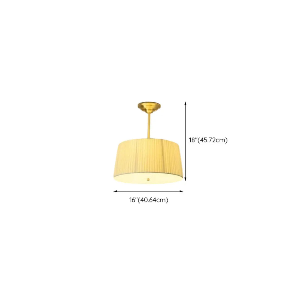 Plafonnier semi-encastré minimaliste colonial blanc tambour doré