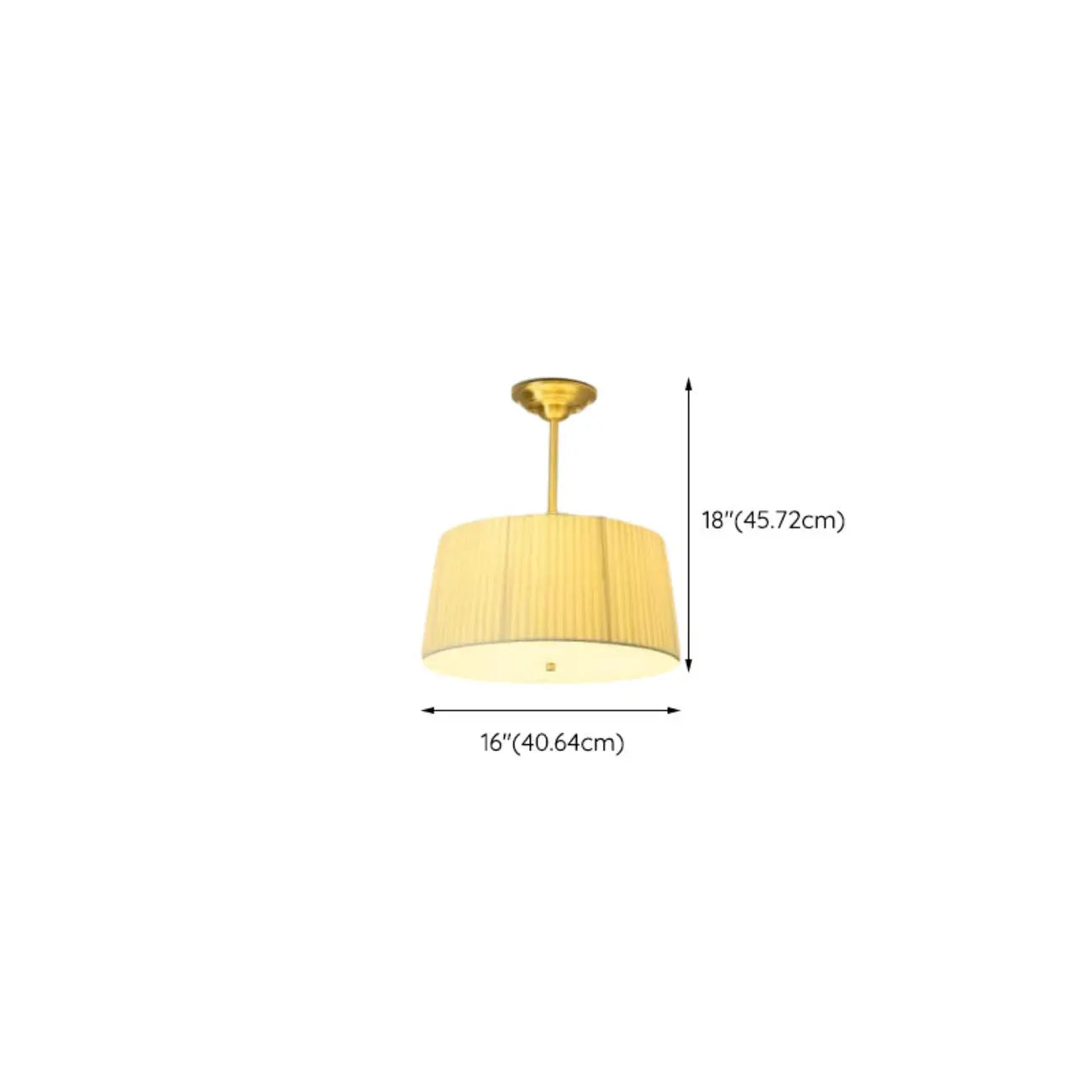 Plafonnier semi-encastré minimaliste colonial blanc tambour doré