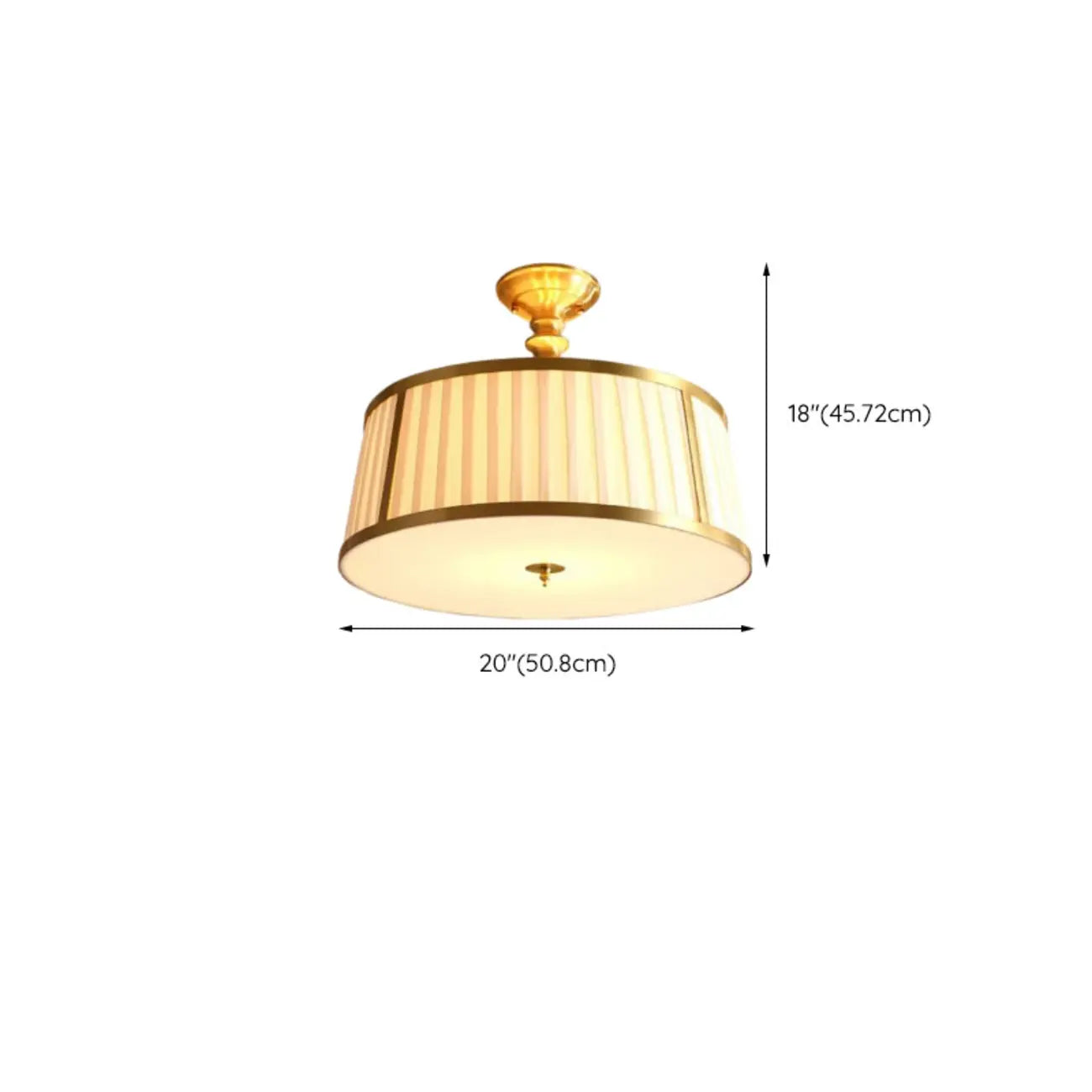 Plafonnier semi-encastré minimaliste colonial blanc tambour doré