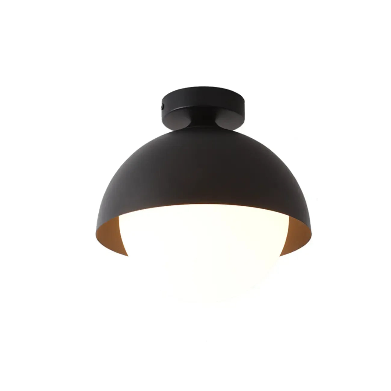 Plafonnier semi-encastré minimaliste à abat-jour mini dôme
